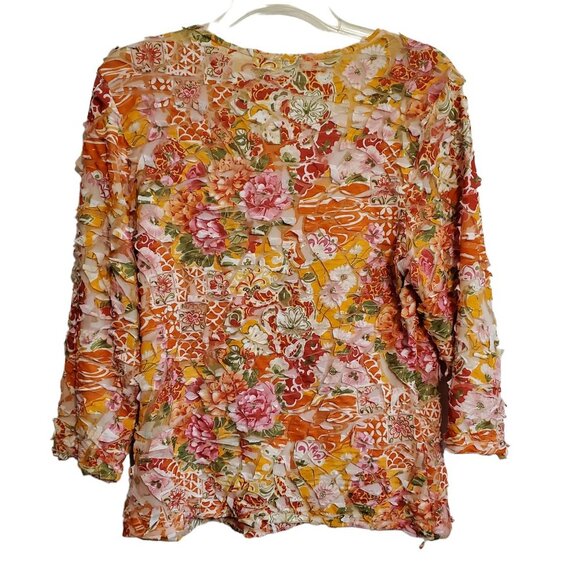 SNO SKINS  Floral V-neck Mock Wrap Exta Large Made in USA - Picture 2 of 16